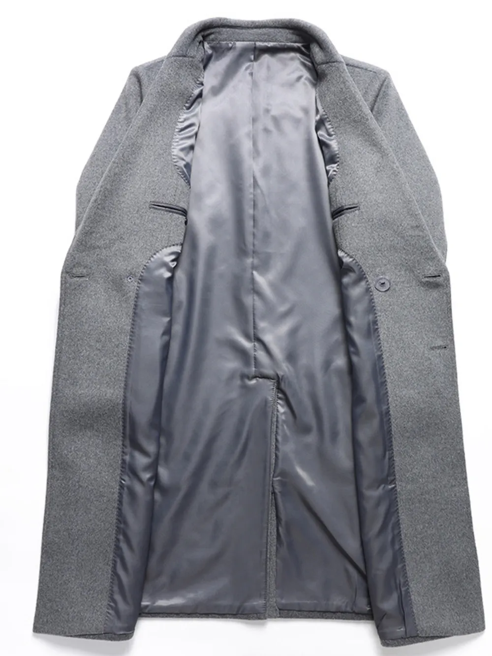 Men's Plus Size Double-Breasted Wool Overcoat, image 3