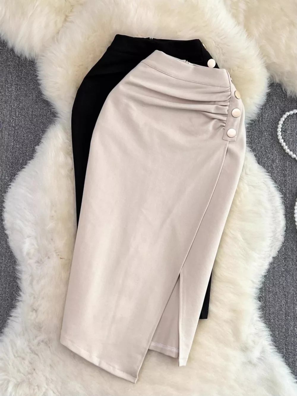 Ruched Slit Skirt, image 3
