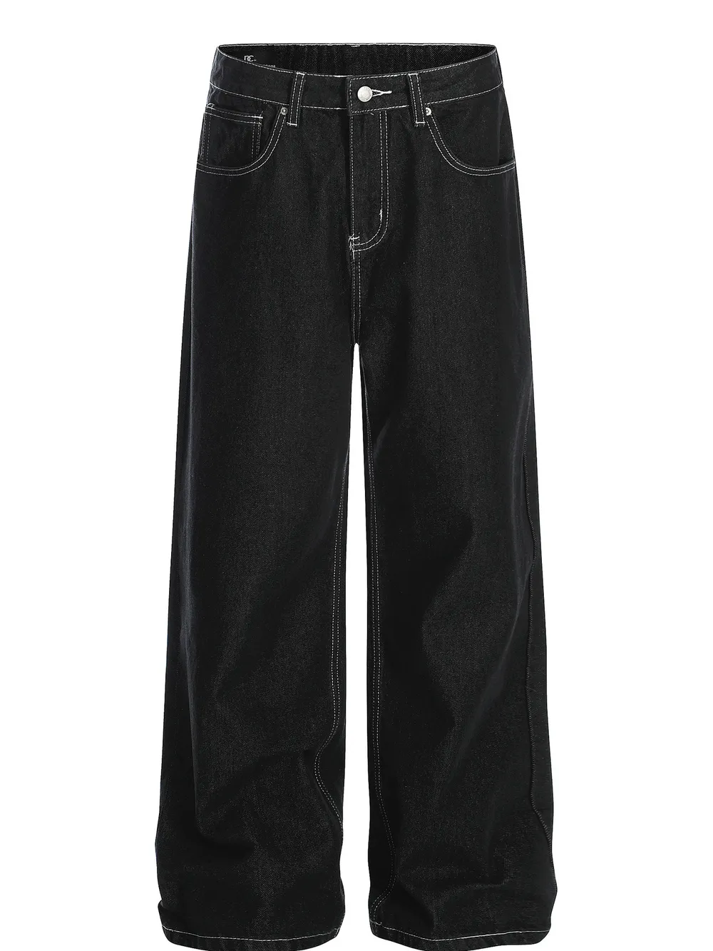 Men's Wide-Leg Contrast Stitch Jeans