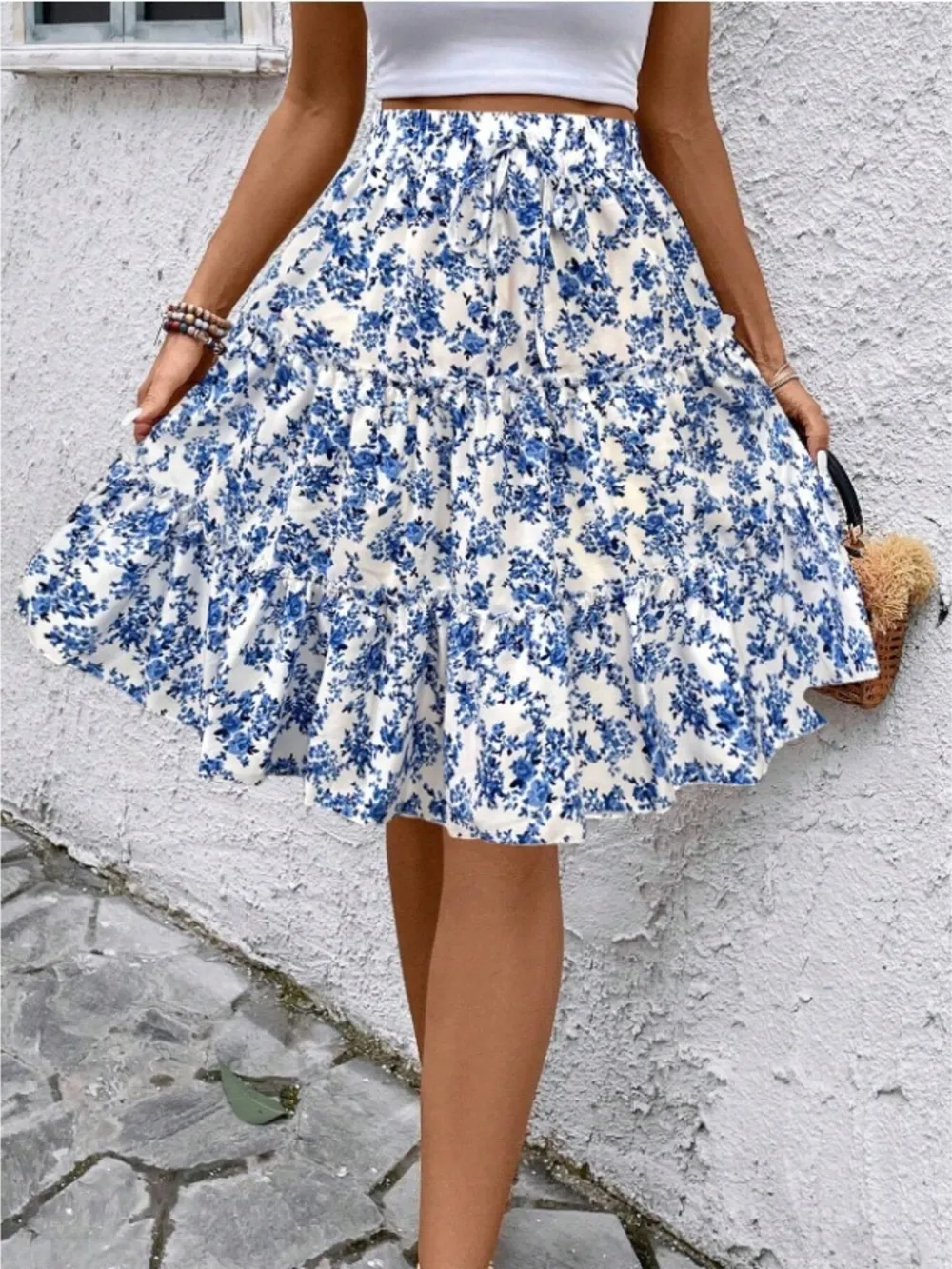 Floral Print Midi Skirt, image 25
