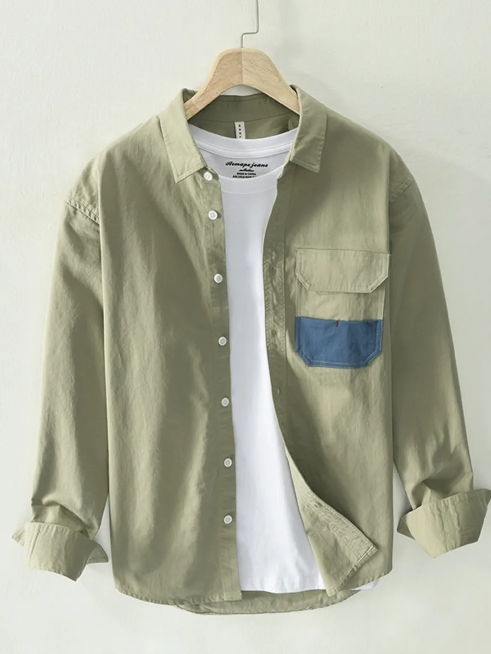 Men's Plus Size Button Up Long Sleeve Shirt, image 3
