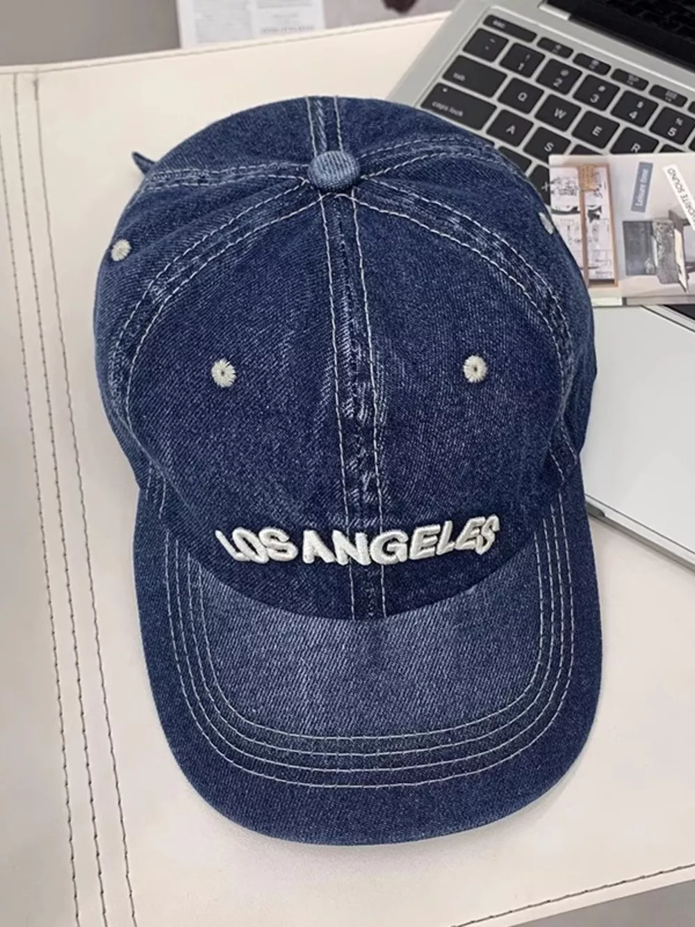 Casual Embroidered Denim Baseball Cap, image 4
