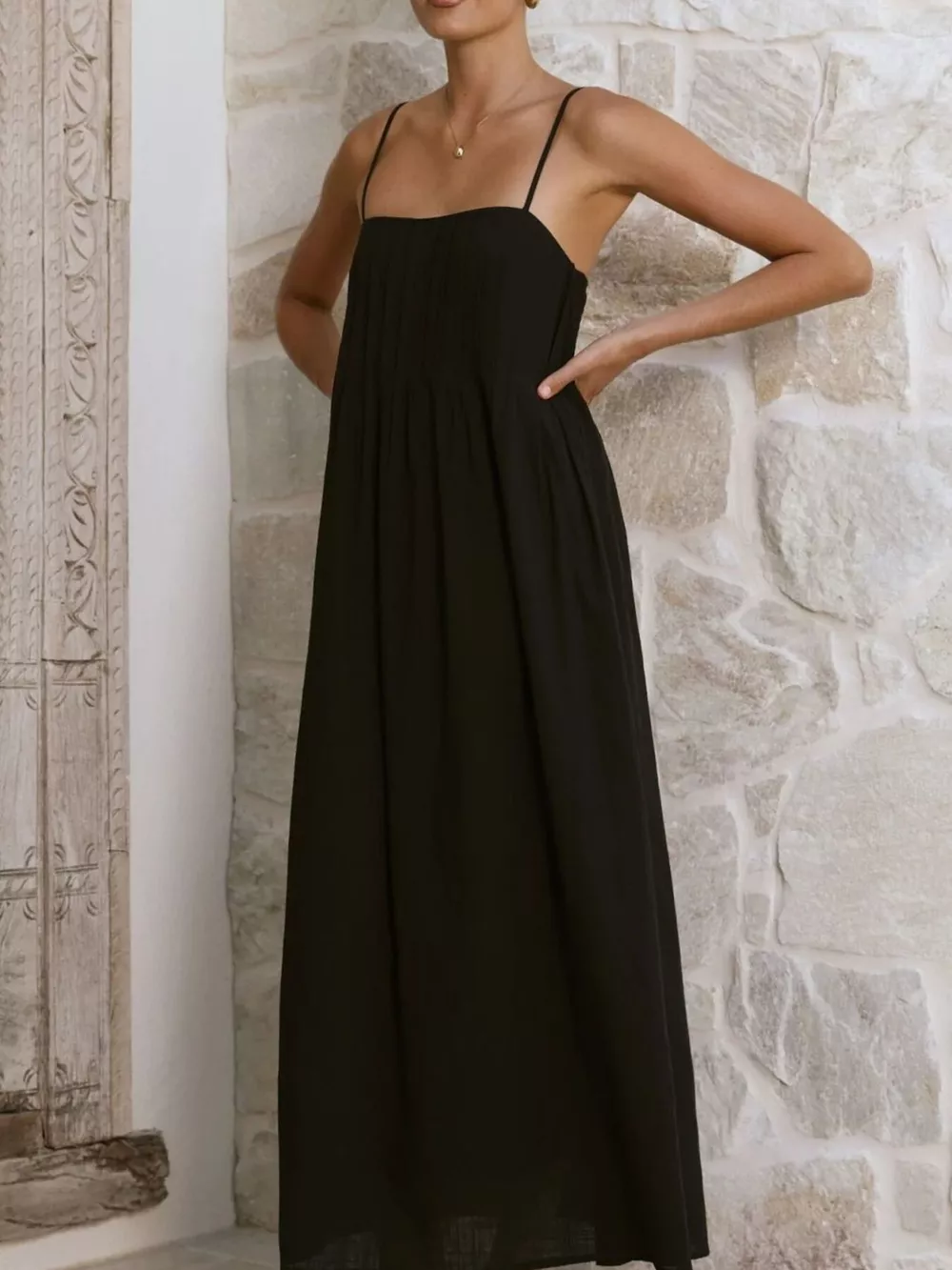 Pleated Bodice Midi Cami Dress, image 19