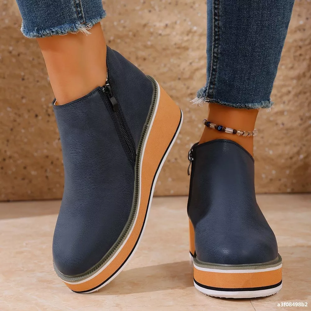 Wedge Ankle Boots with Zipper, image 6