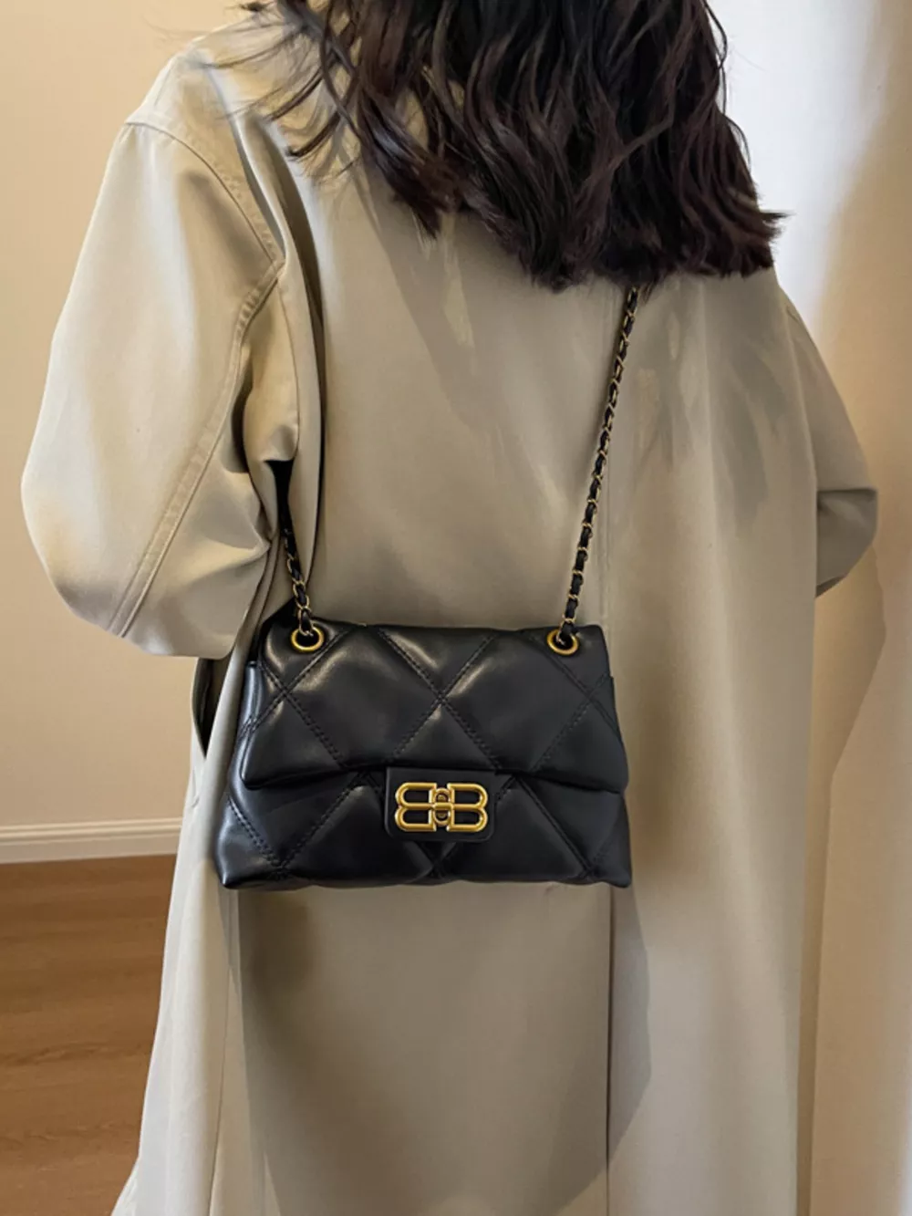Quilted Flap Chain Crossbody Bag, image 3