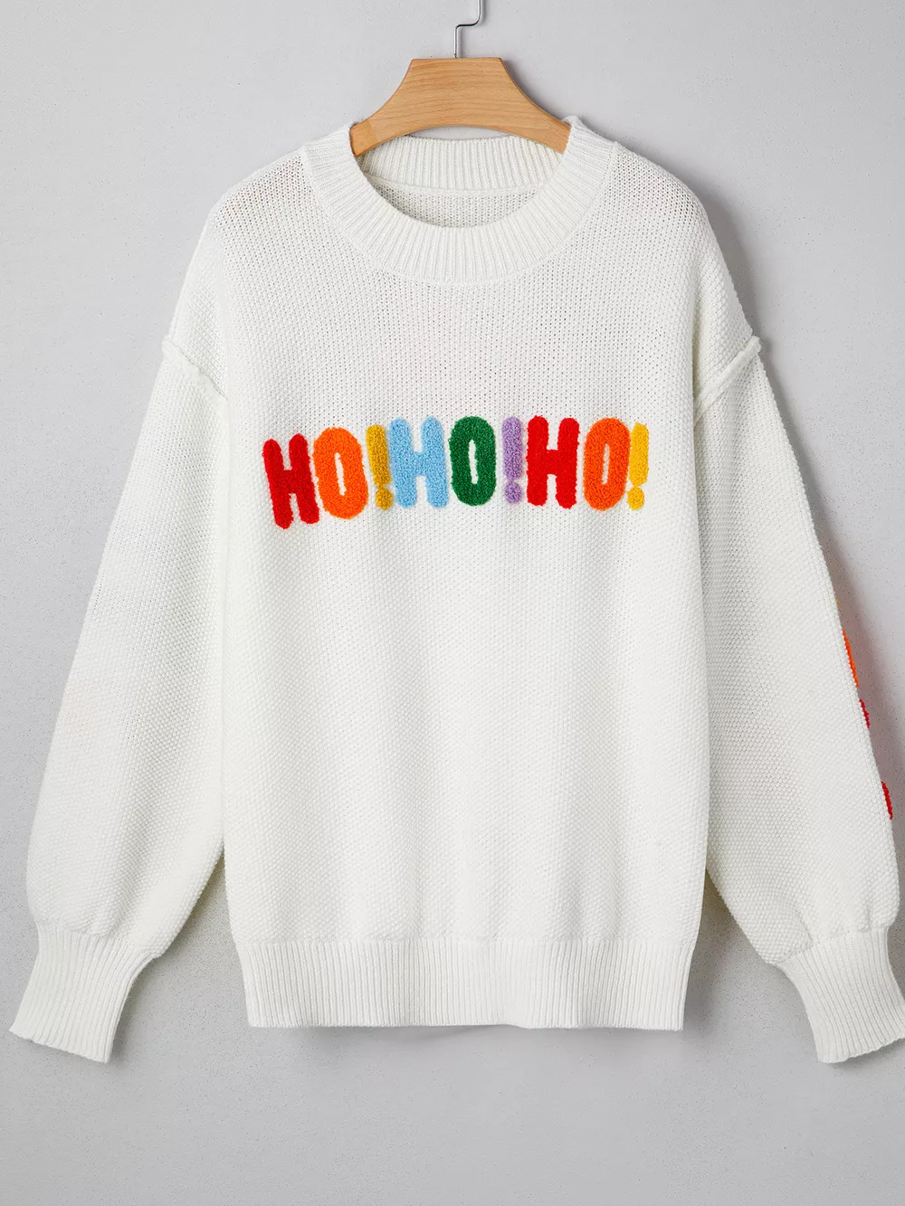 HOHOHO MERRY CHRISTMAS Drop Shoulder Holiday Sweater, image 6