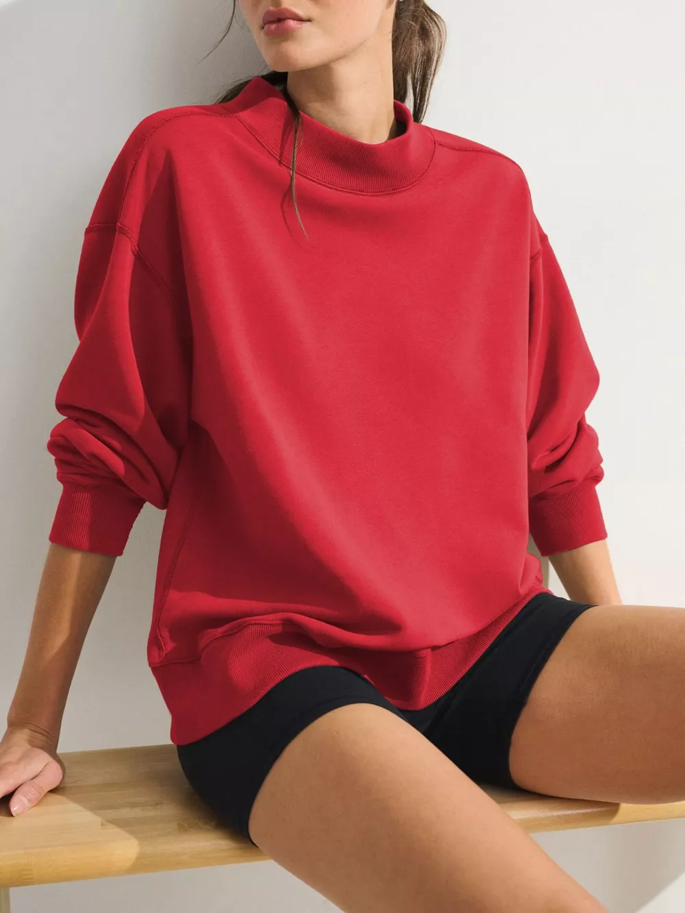 Mock Neck Oversized Sweatshirt, image 10