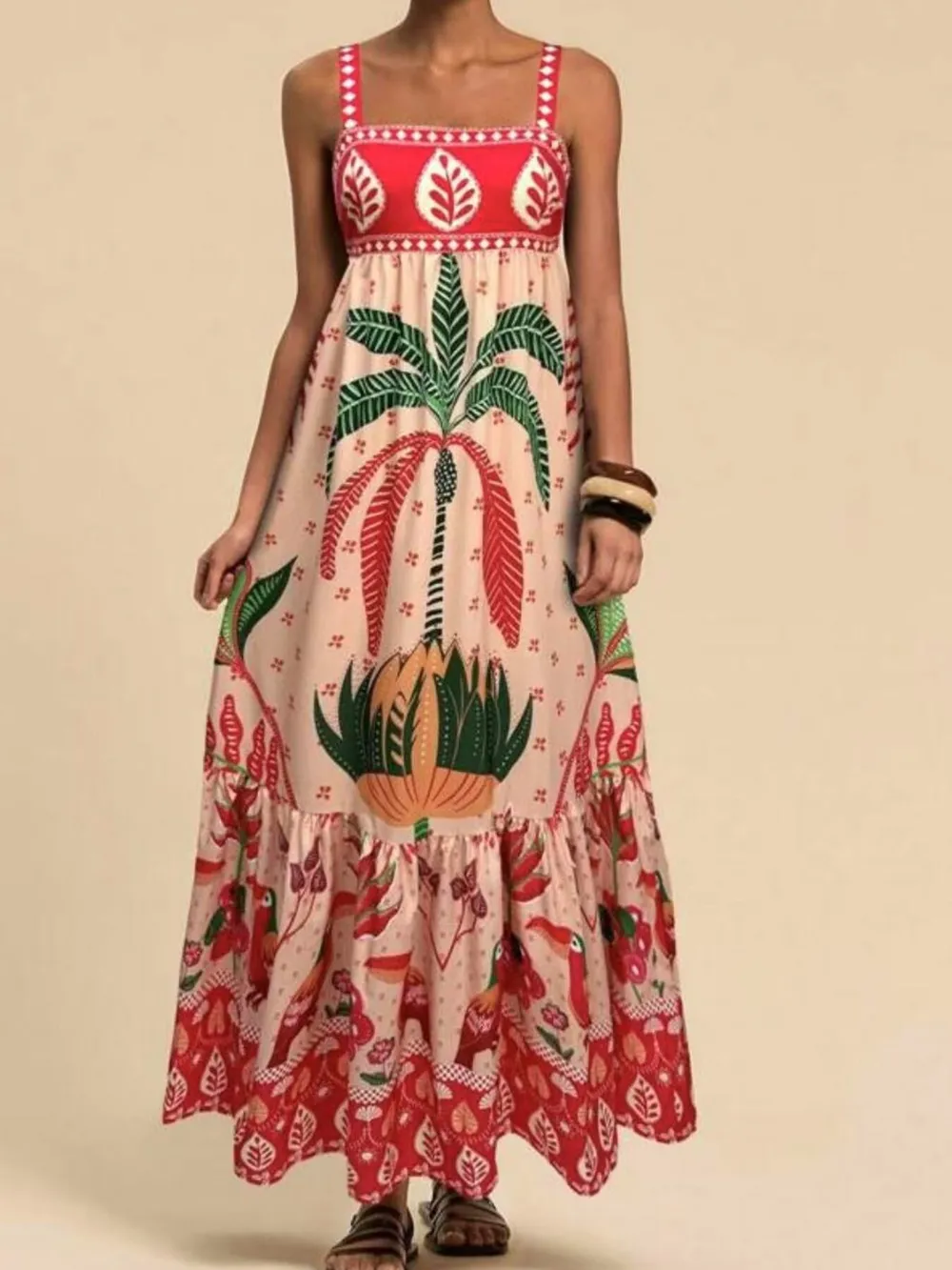 Tropical Print Maxi Cami Dress, image 12