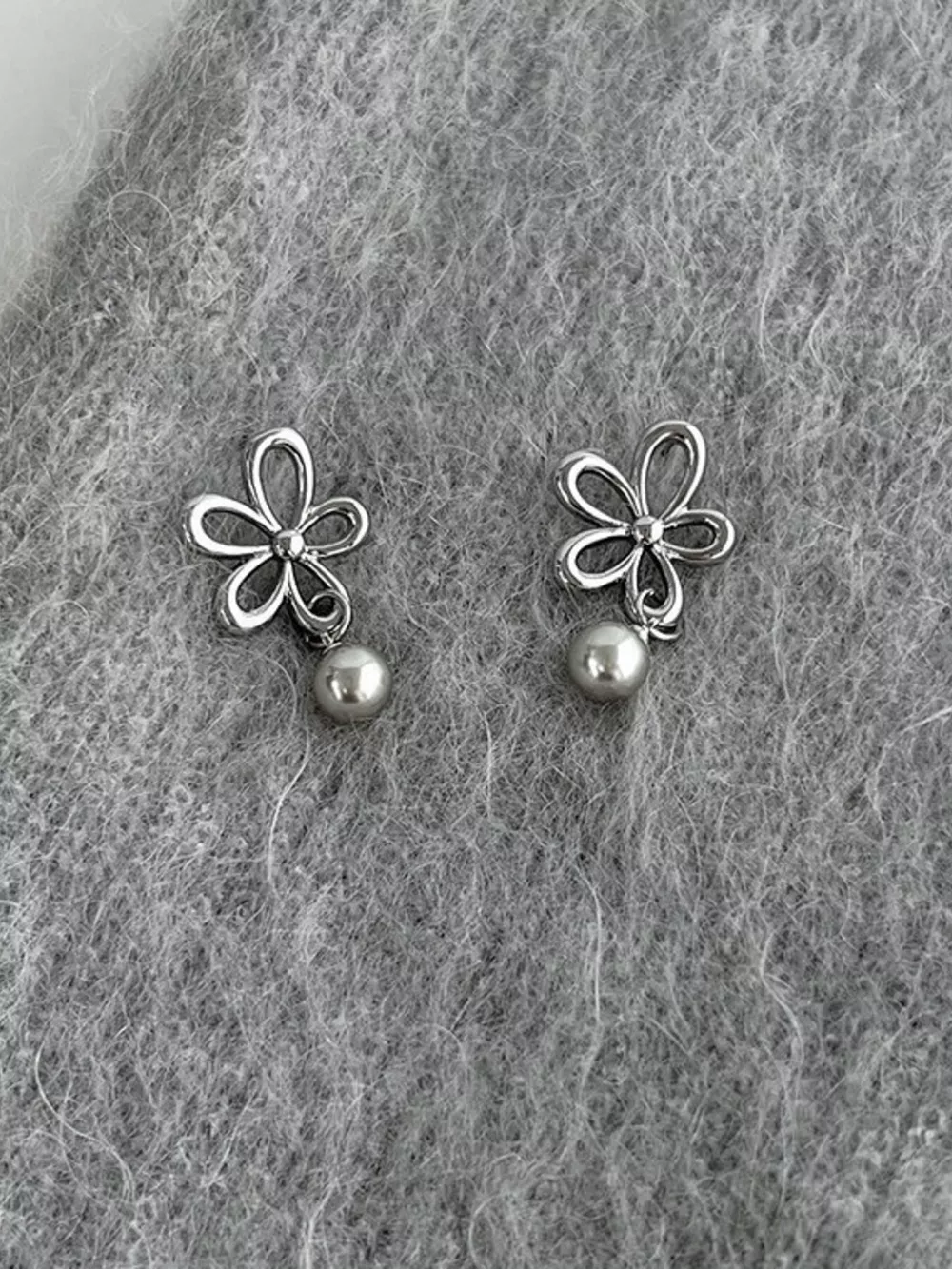 Flower Pearl Drop Earrings, image 6