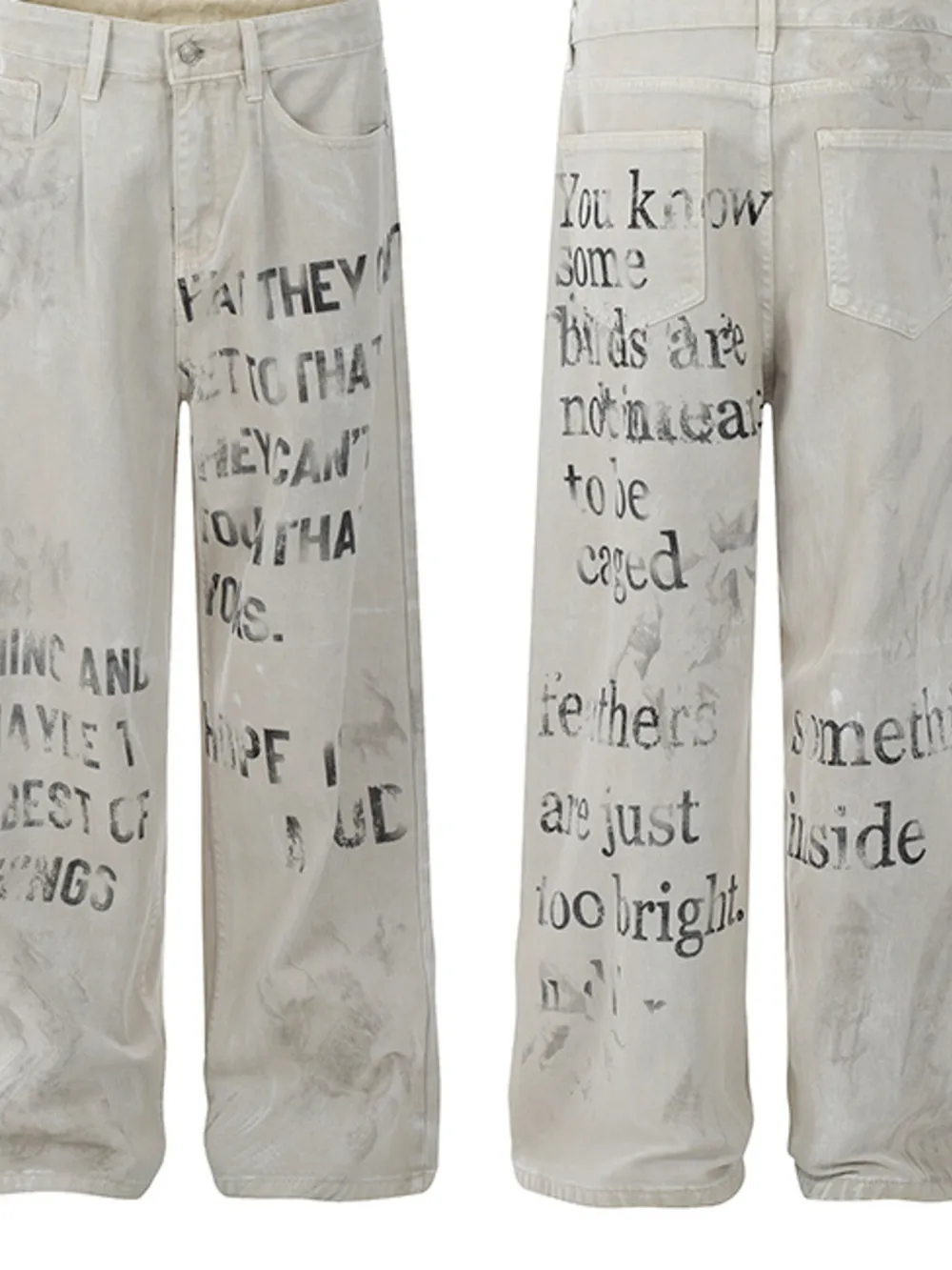 Men's Letter Wide Leg Jeans, image 4