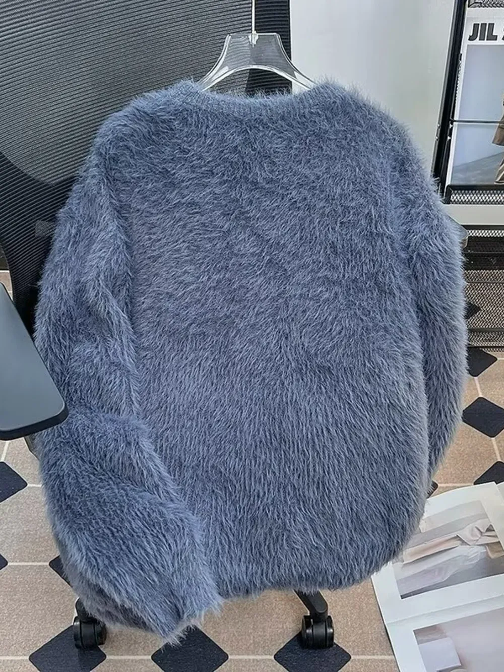 Men's Fluffy Knit Pullover Sweater, image 5