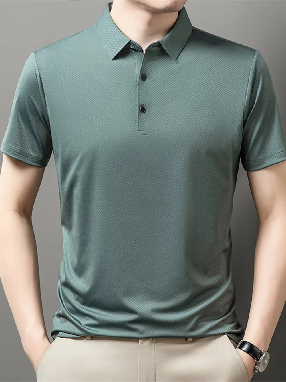 Men's Plus Size Casual Breathable Quick-Dry Polo Shirt, image 5