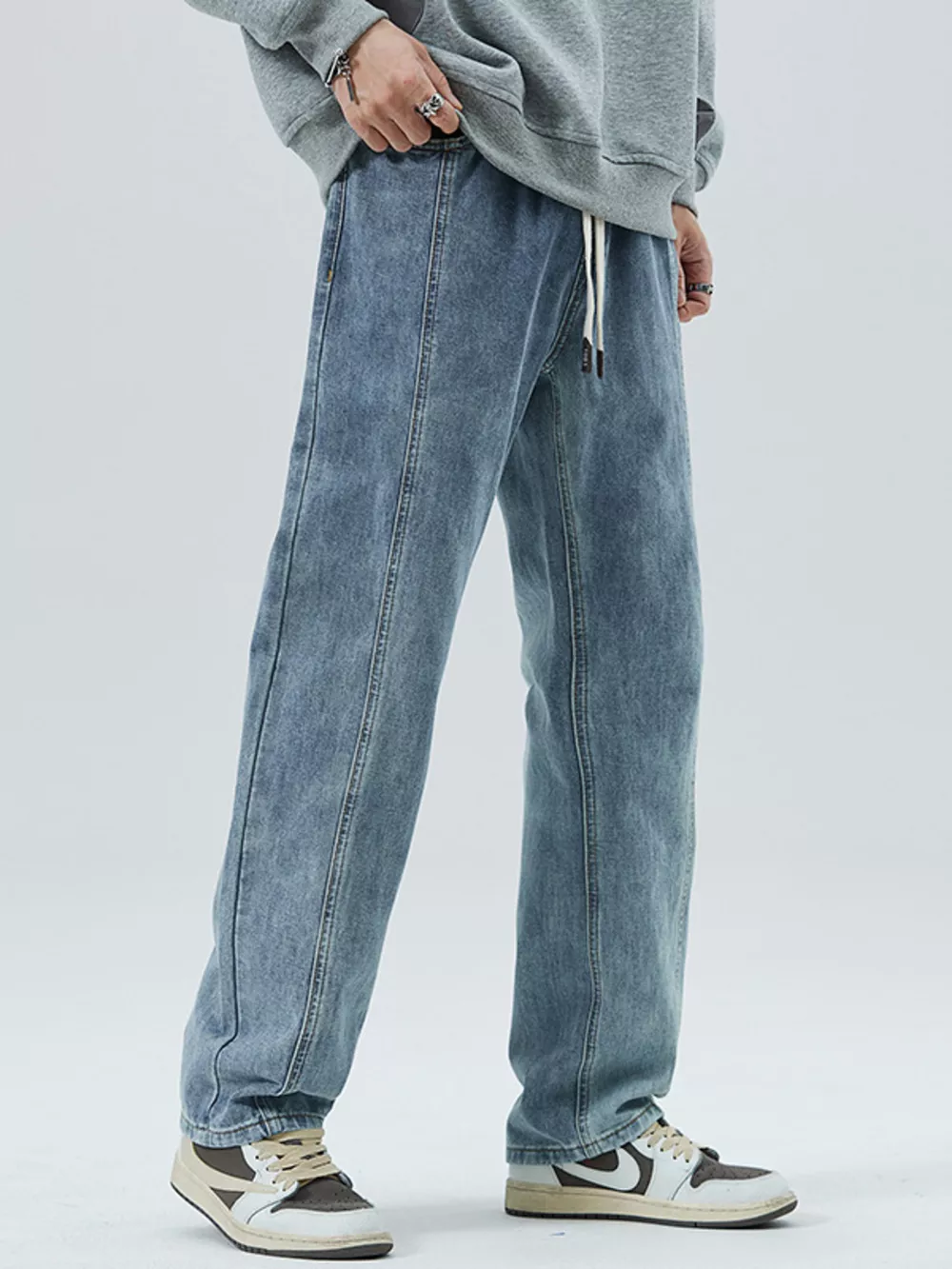 Men's Full Size Loose Fit Straight Leg Jeans Plus Size, image 5