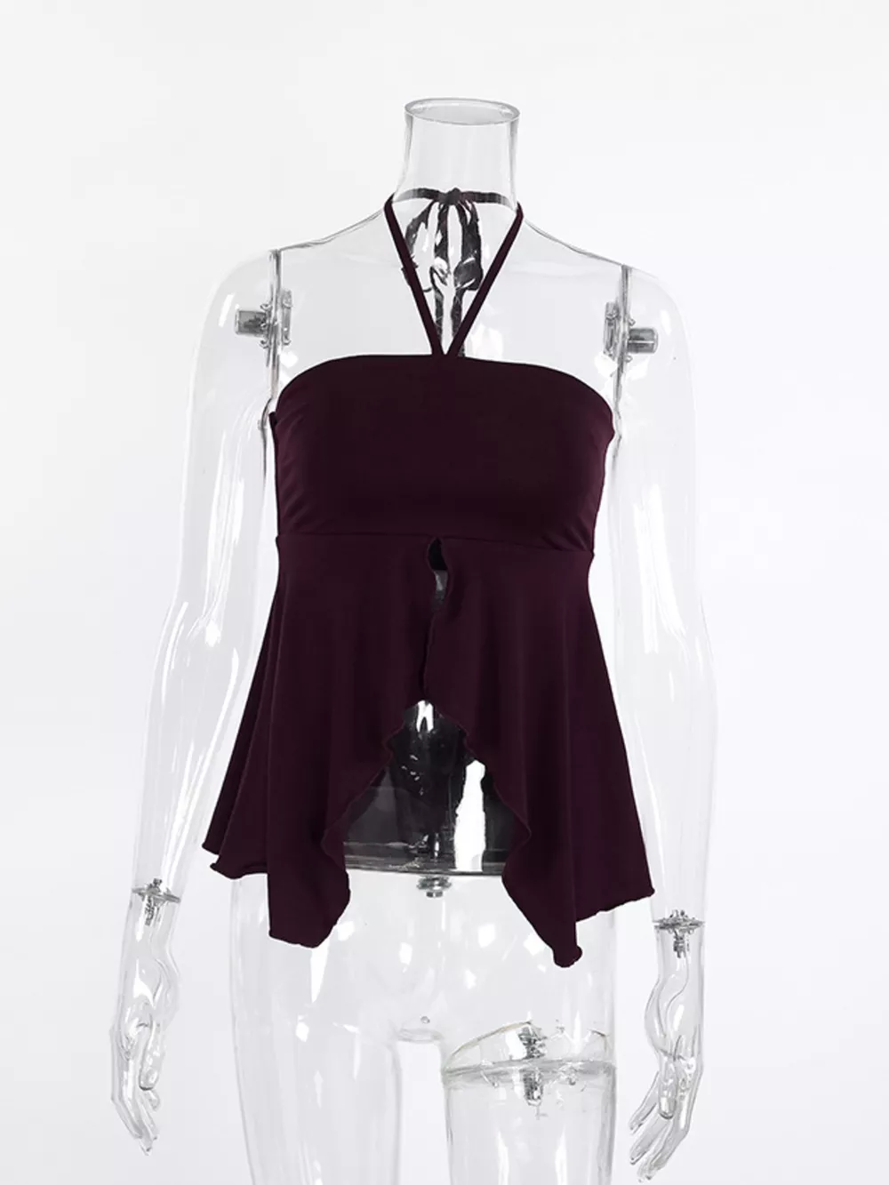 Halter Neck Asymmetrical Hem Cami, image 5