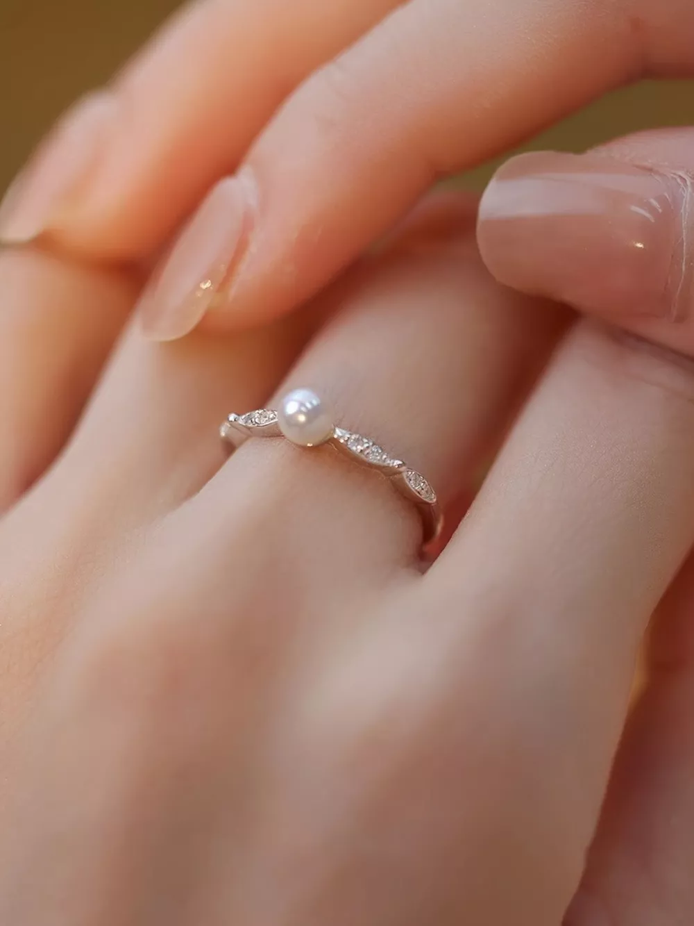 925 Sterling Silver Pearl Ring, image 3
