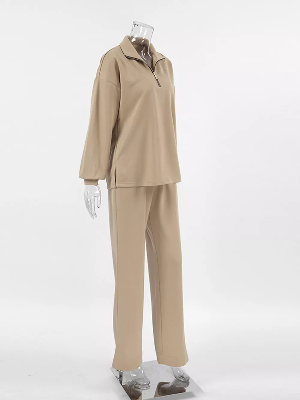 Quarter Zip Long Sleeve Top and Pants Set, image 9
