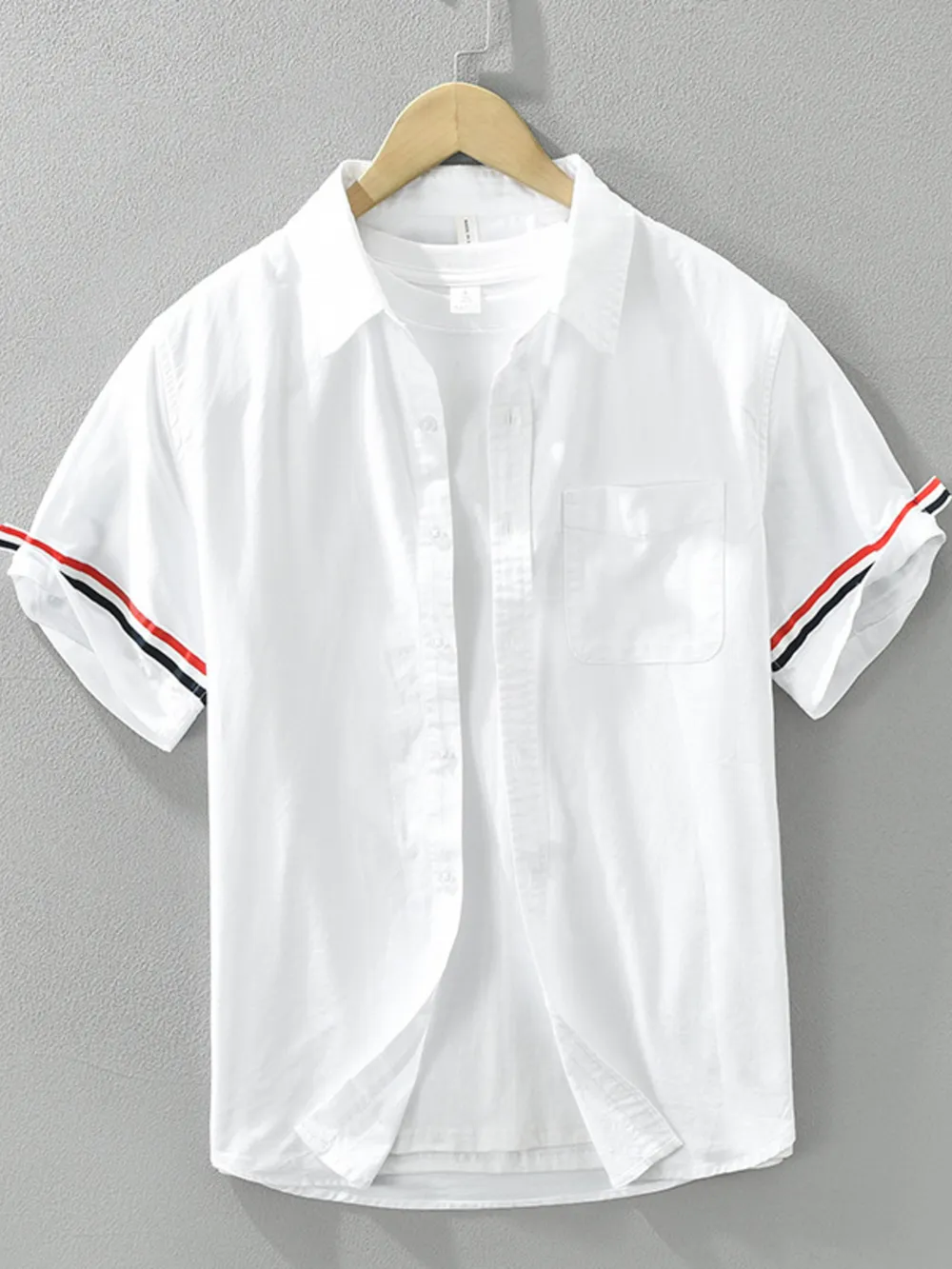 Men's Plus Size Button Up Short Sleeve Shirt, image 2