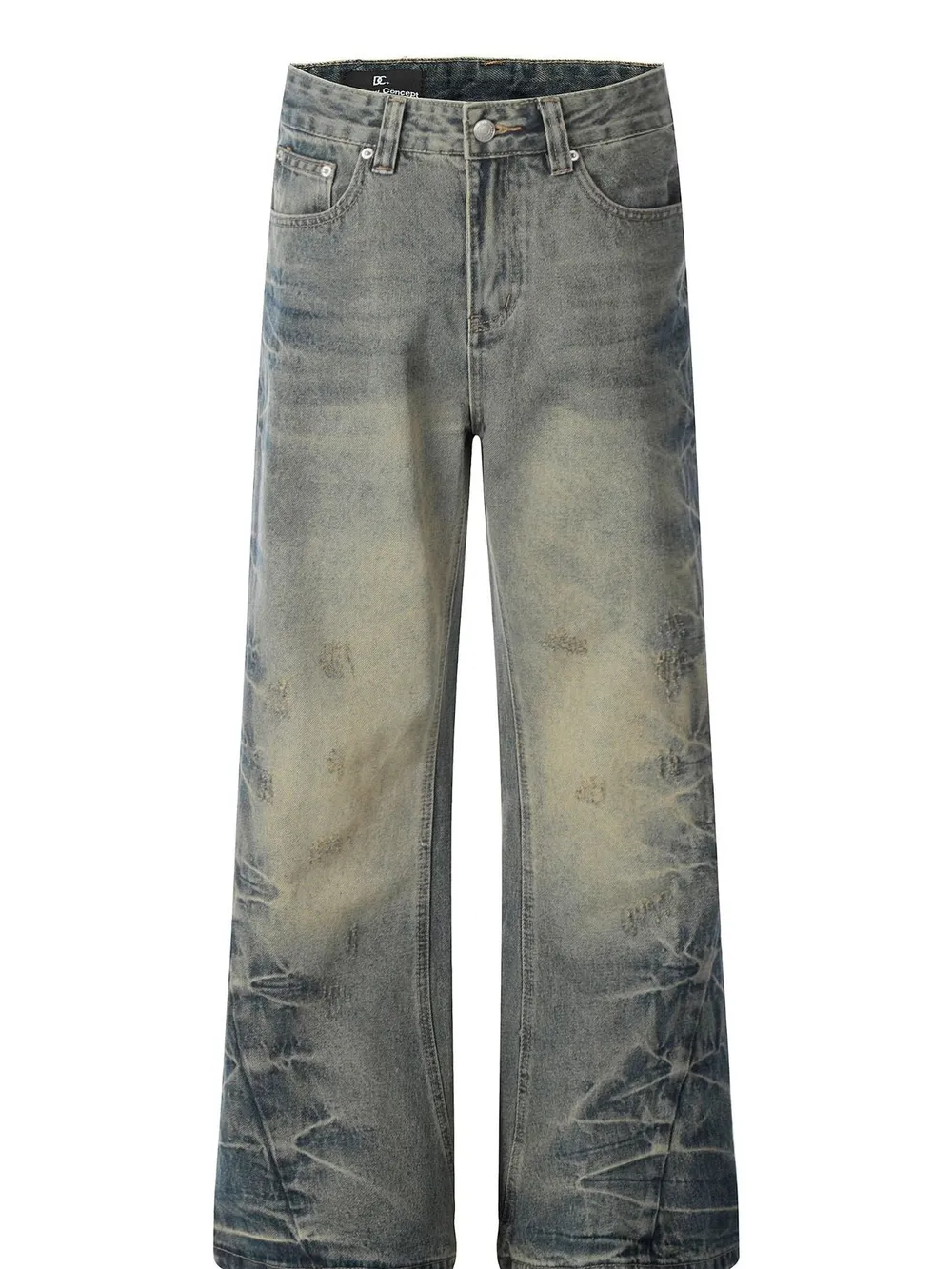 Men's Washed Wide-Leg Jeans