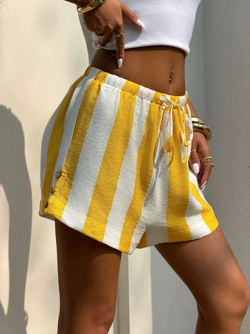 Drawstring Striped Shorts, image 2