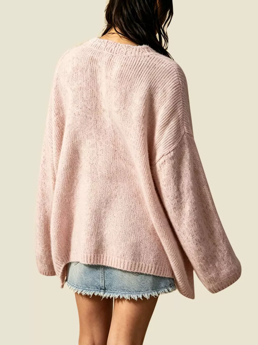 V-Neck Button-Down Knit Cardigan, image 10