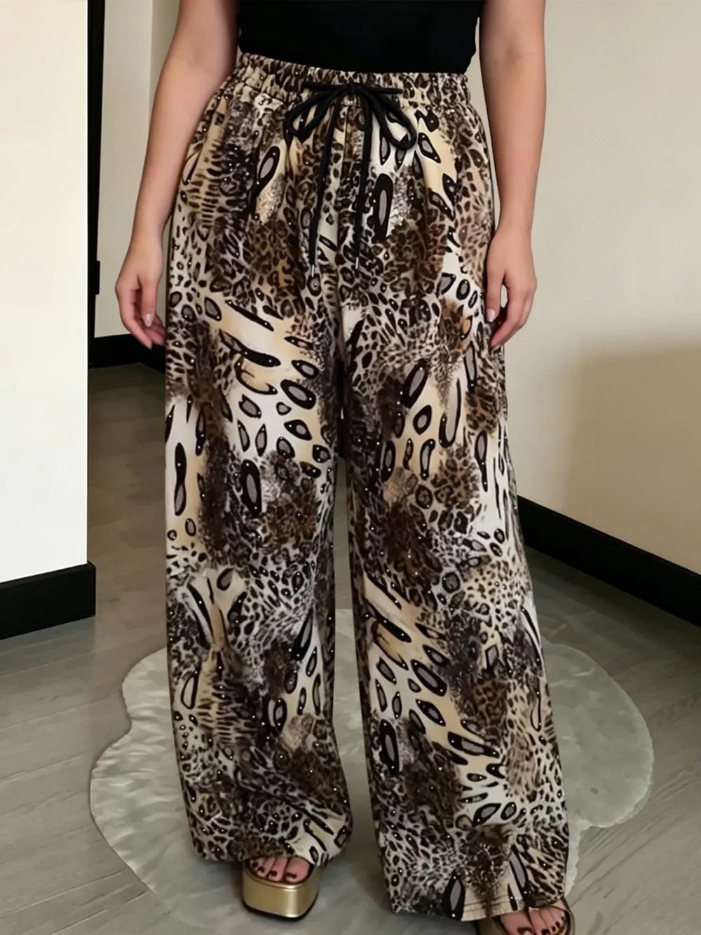 Drawstring Wide-Leg Pants, image 5