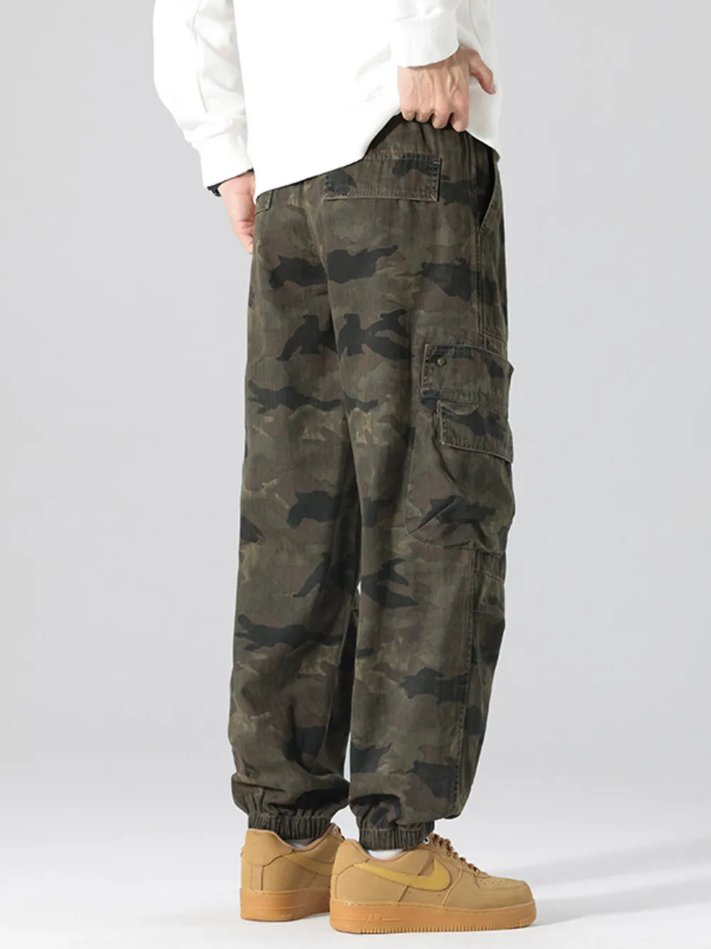Men's Plus Size Camouflage Cargo Pants with Multi-Pocket, image 4