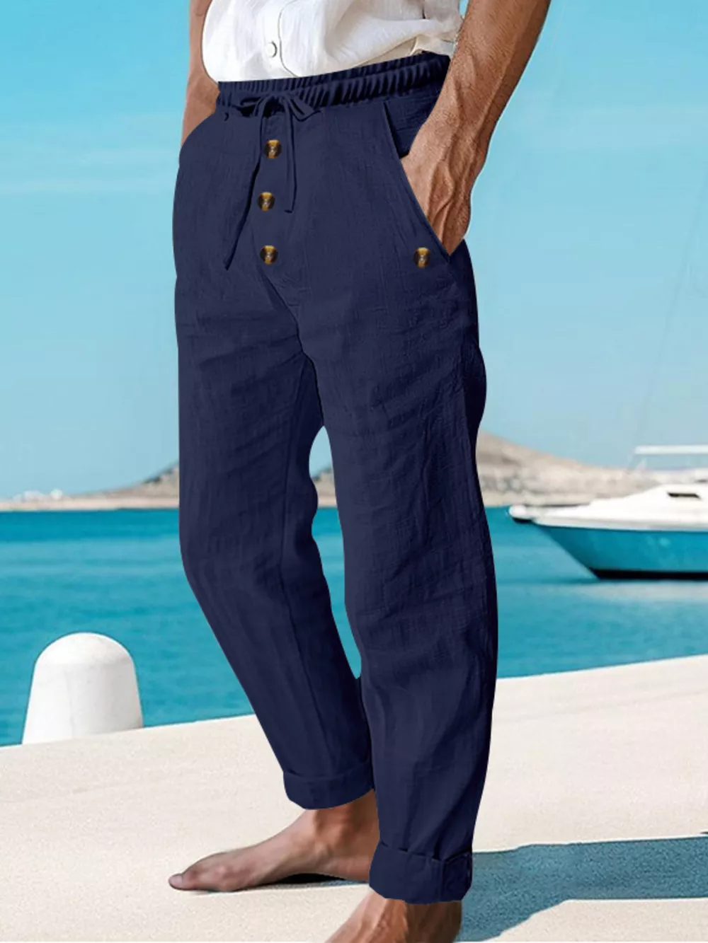 Men's Full Size Button-Fly Drawstring Pants Plus Size, image 10