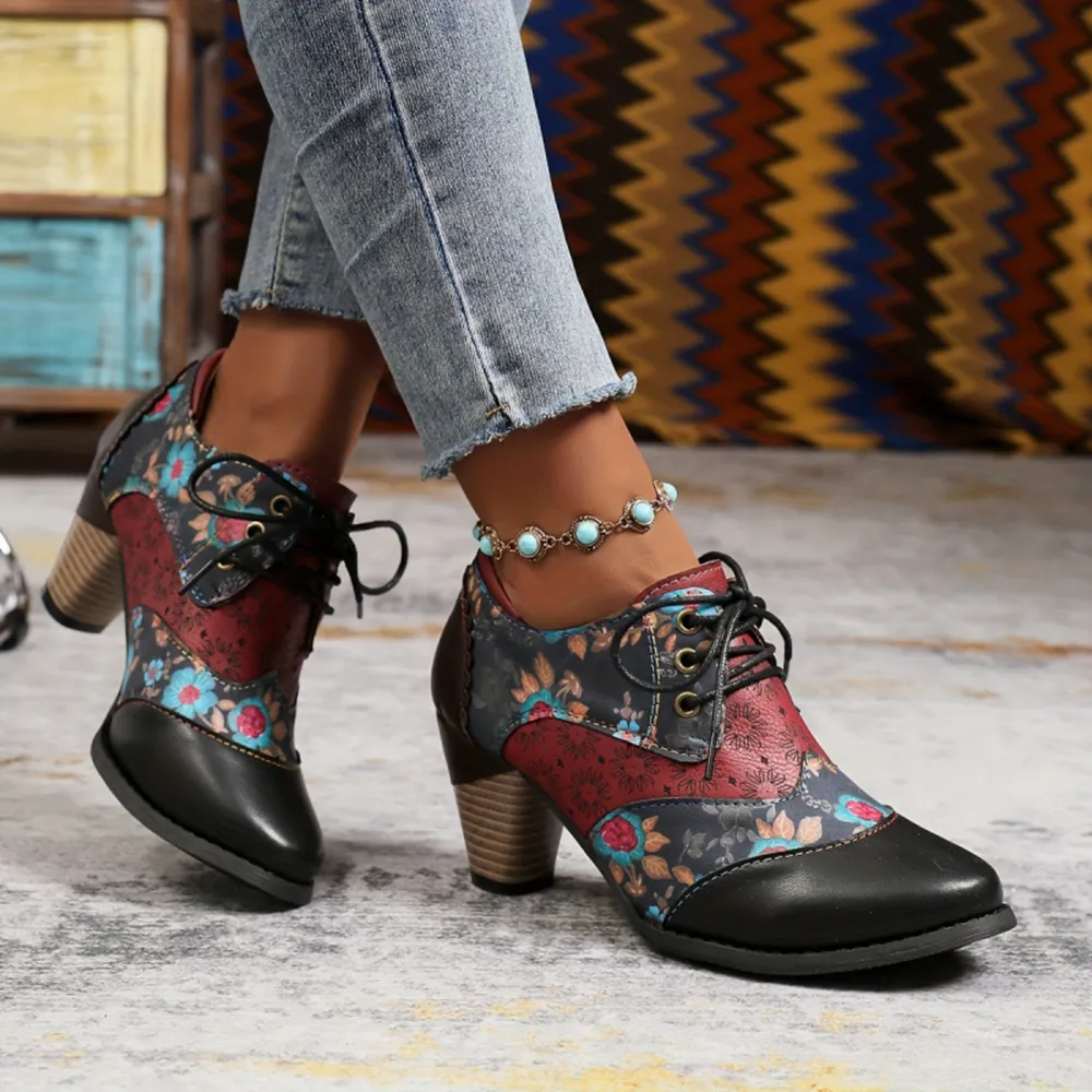Point Toe Block Heels Ankle Boots, image 2