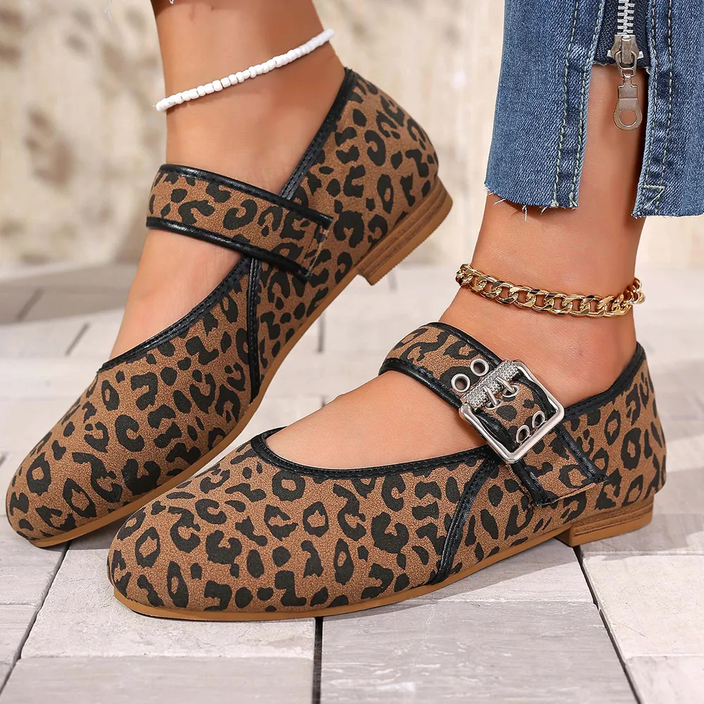 Leopard Print Mary Jane Loafers, image 4
