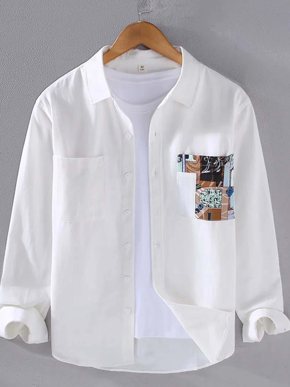 Men's Plus Size Button Up Long Sleeve Shirt, image 3