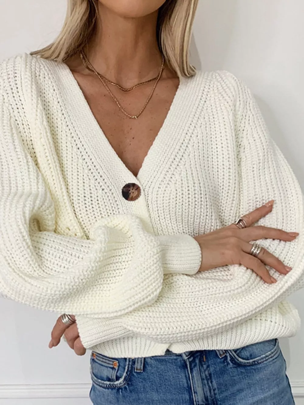 Full Size Chunky Knit Button-Down Cardigan Plus Size, image 10