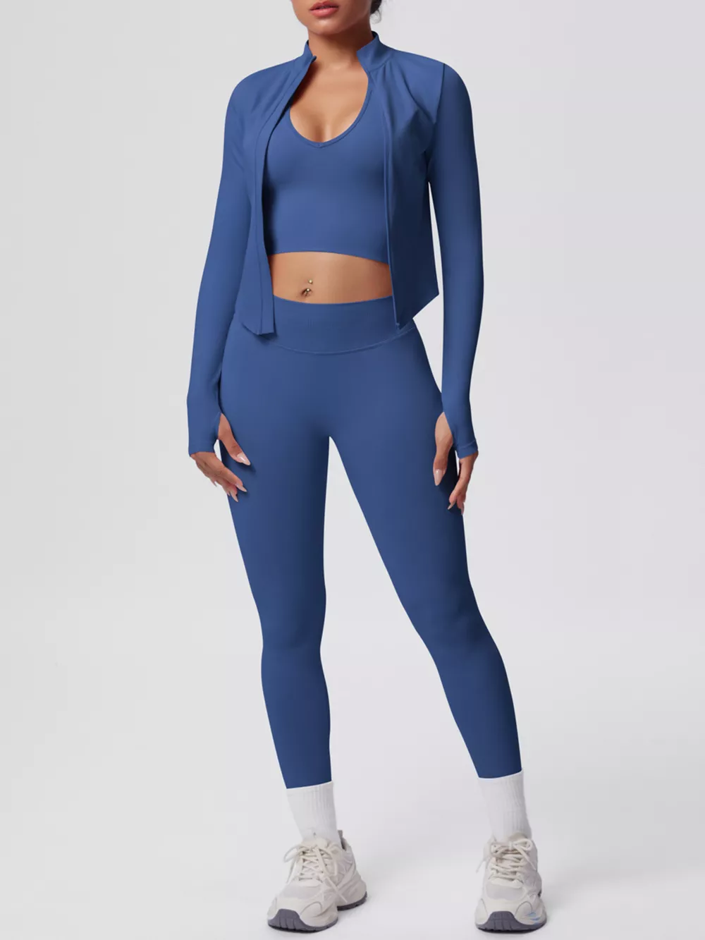 Tank & Zip-Up Jacket and Leggings Three-Piece Active Set, image 10
