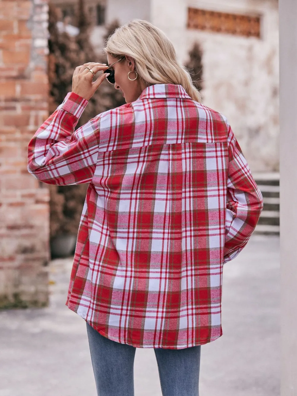 Plaid Button-Down Long Sleeve Shirt, image 6