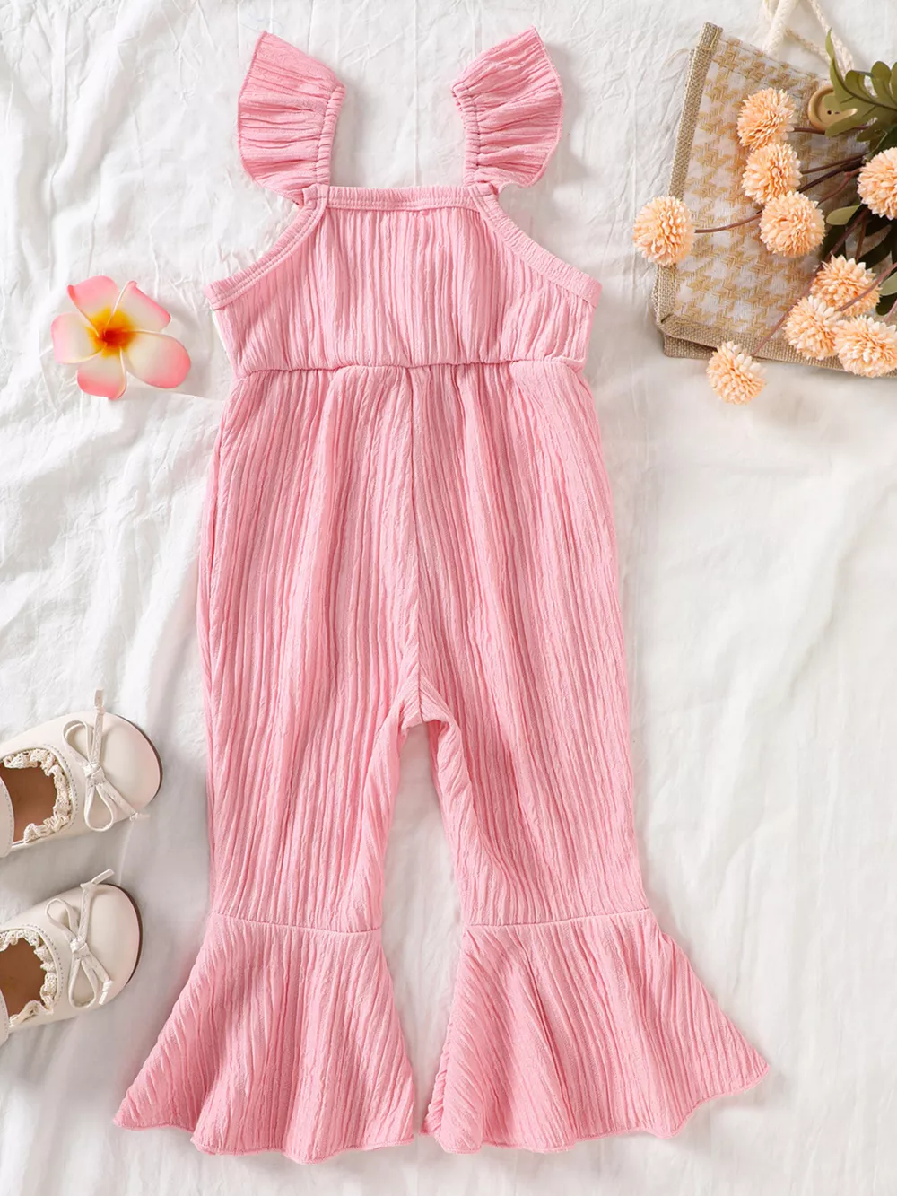 Children's Crochet Ruffle Trim Jumpsuit, image 13