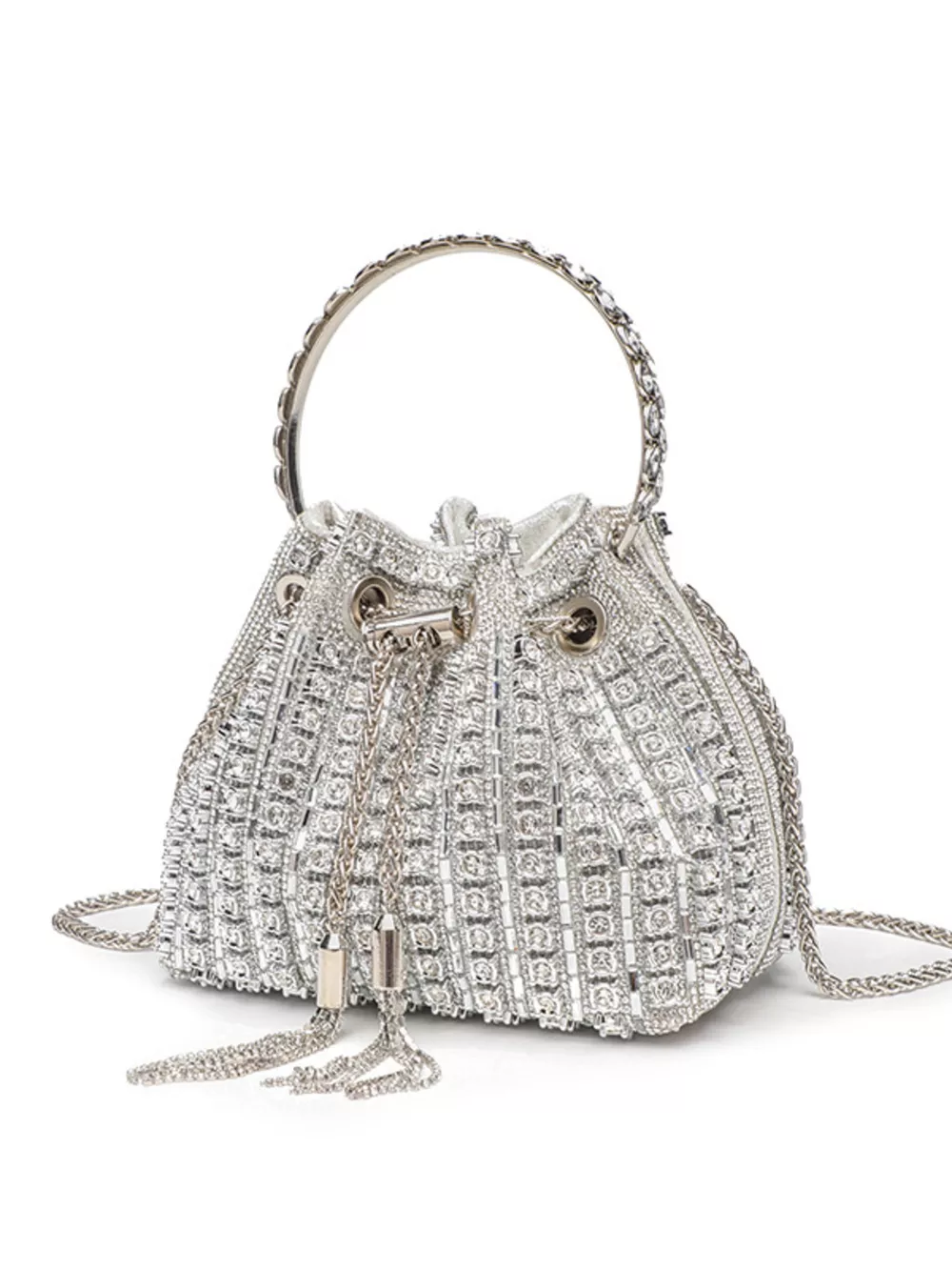Rhinestone Embellished Bucket Crossbody Bag, image 4