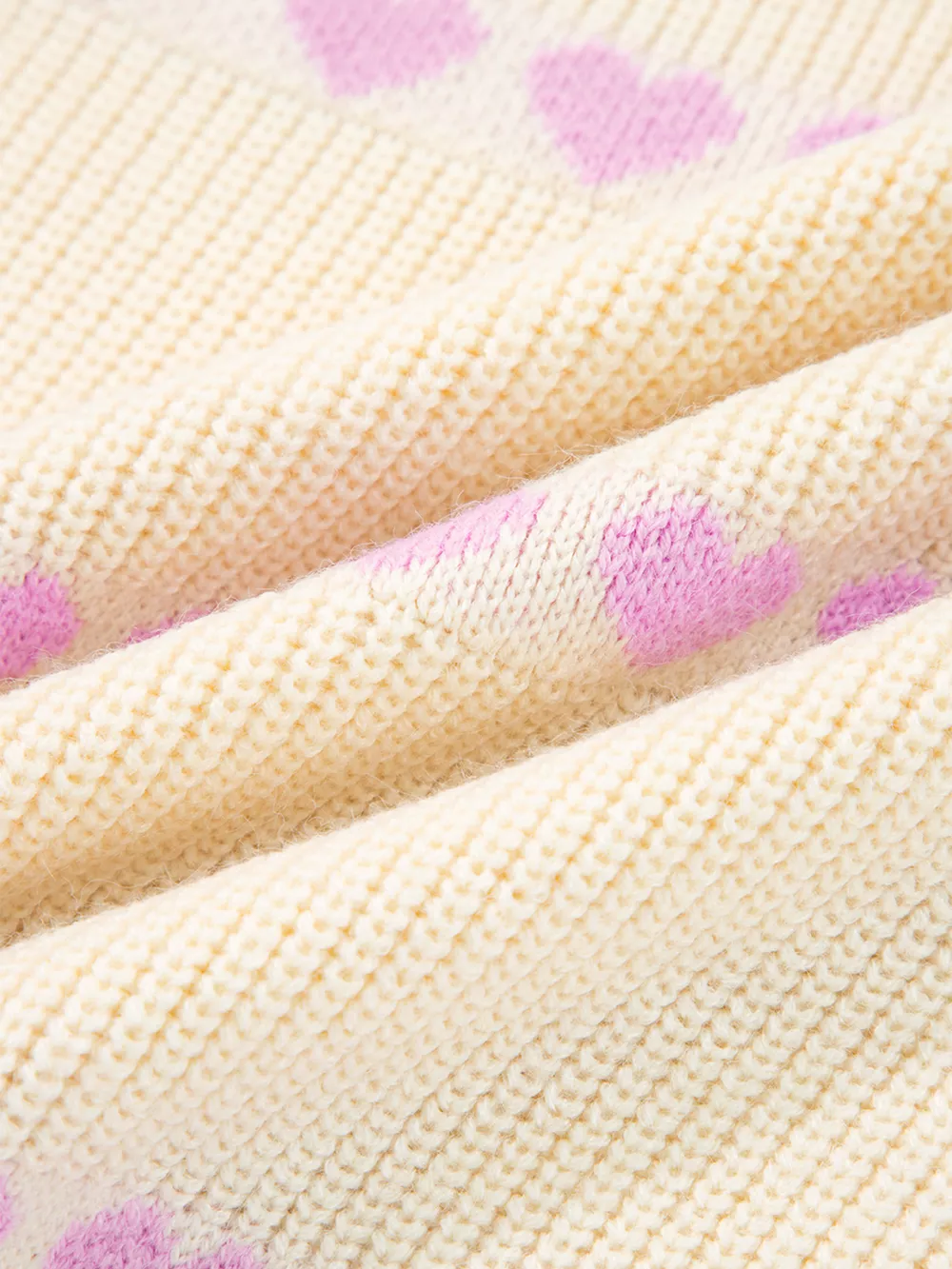 Heart Pattern Valentine Ribbed Knit Sweater, image 8