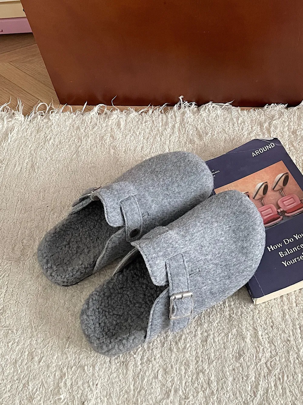 Cozy Plush Buckle Detail Slip-Ons, image 10