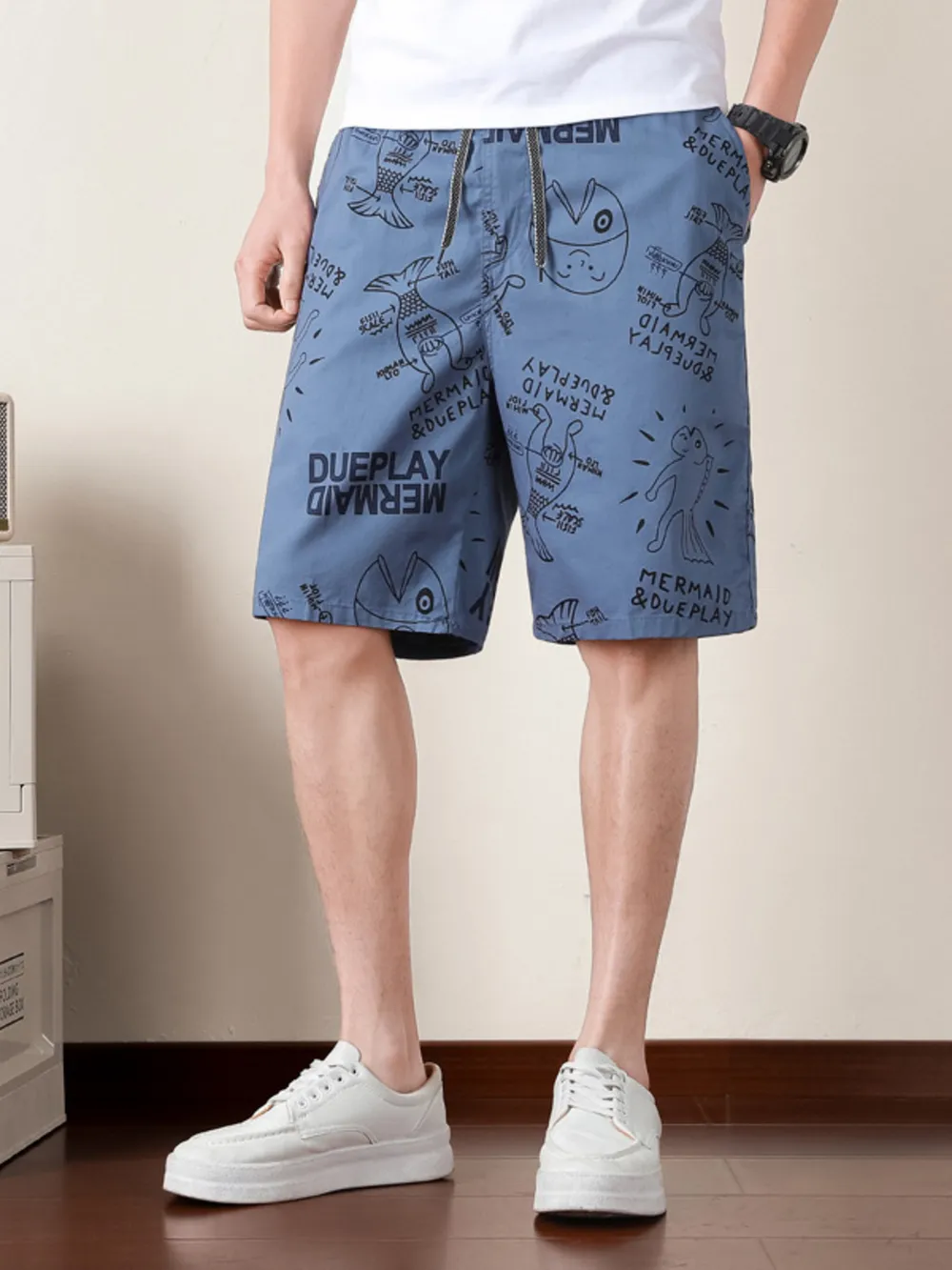 Men's Plus Size Printed Drawstring Shorts, image 6