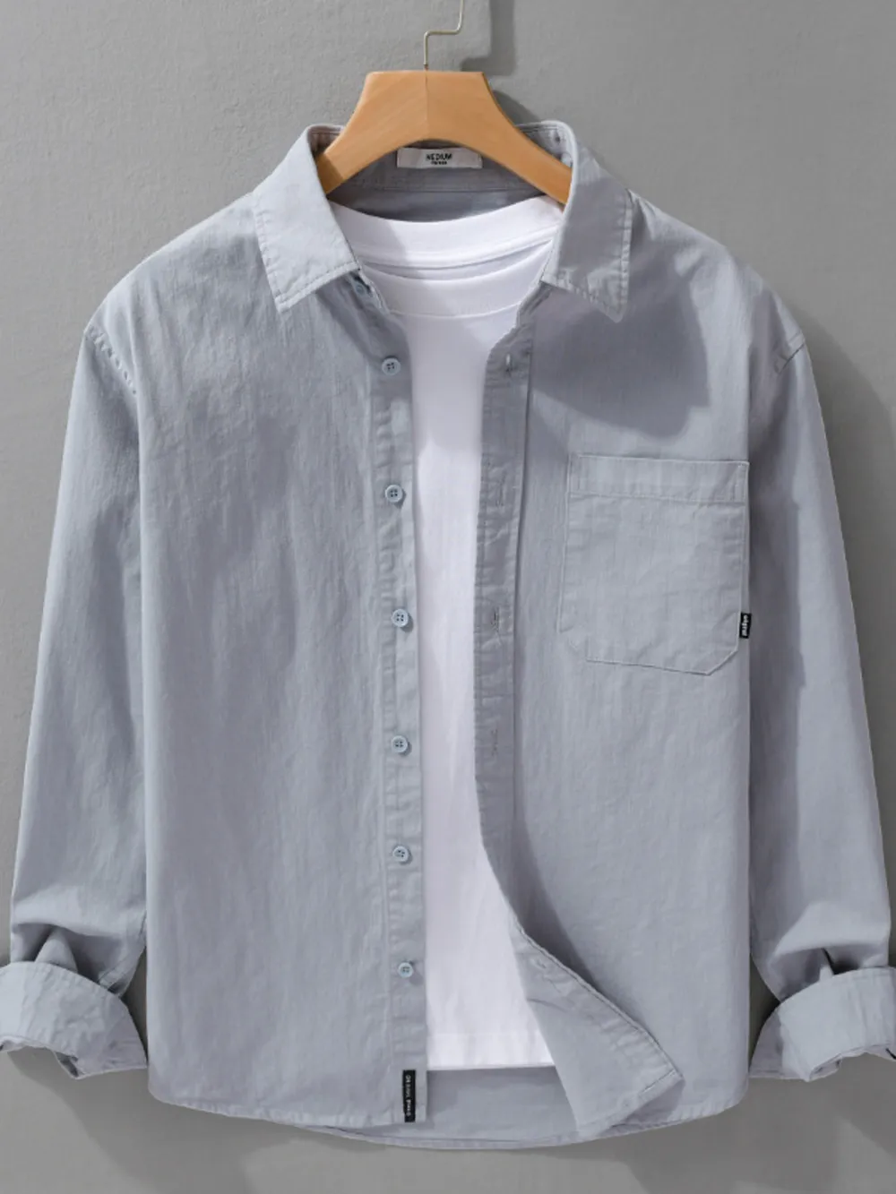 Men's Plus Size Button Up Long Sleeve Shirt, image 7