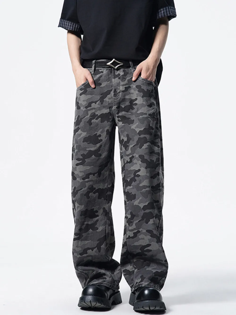 Men's Camo Wide-Leg Pants