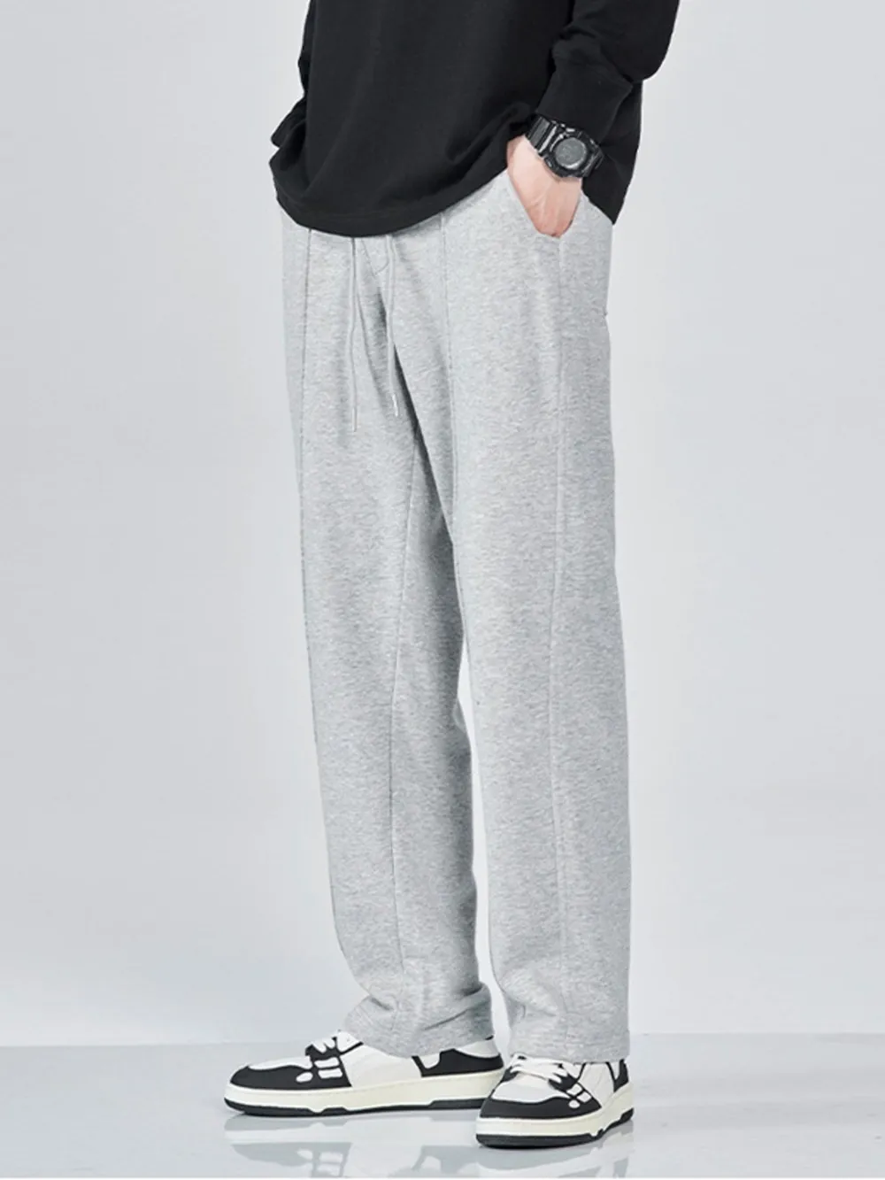 Men's Full Size Casual Drawstring Wide Leg Sweatpants Plus Size, image 6
