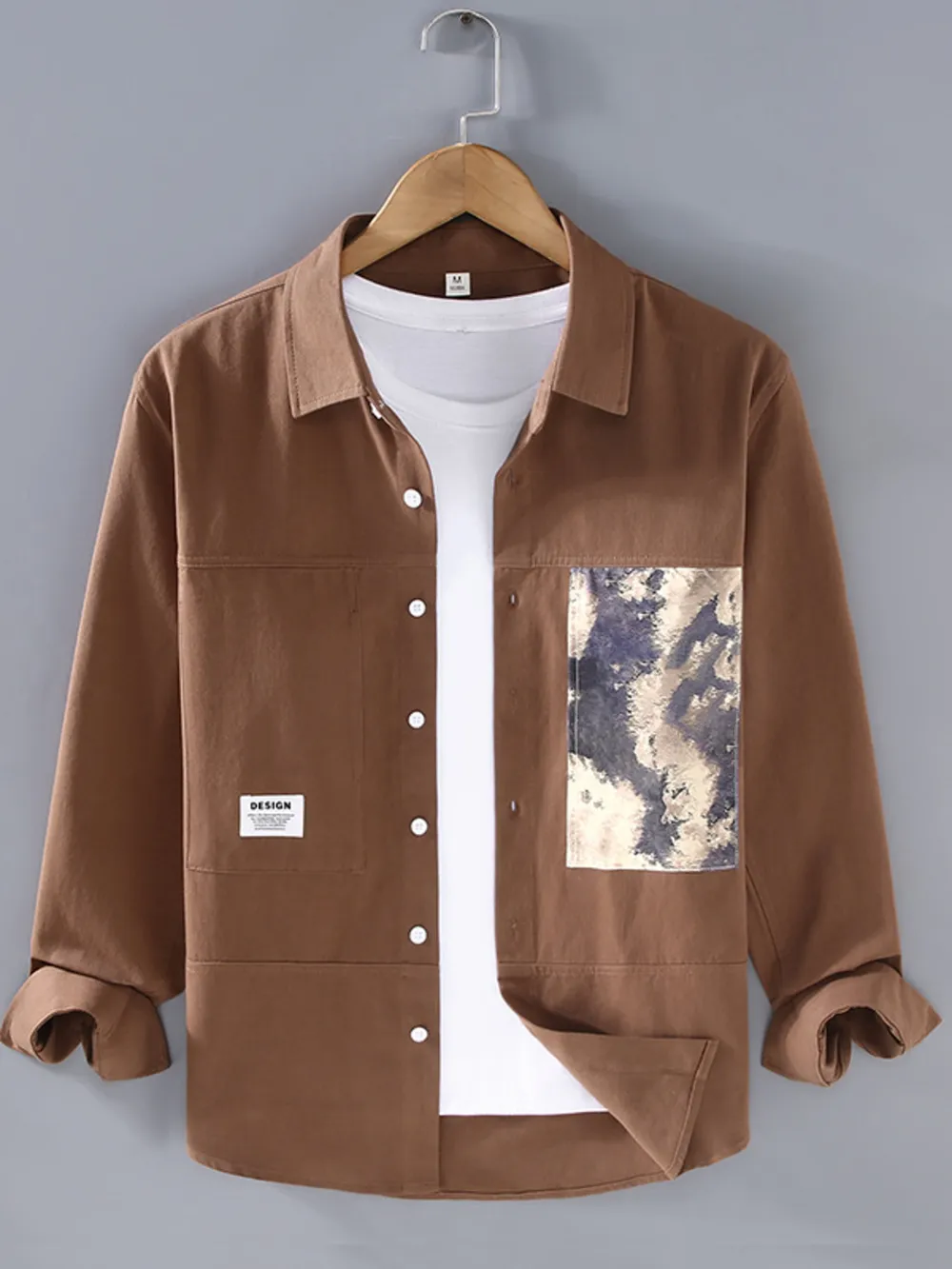 Men's Plus Size Button Up Long Sleeve Shirt, image 3