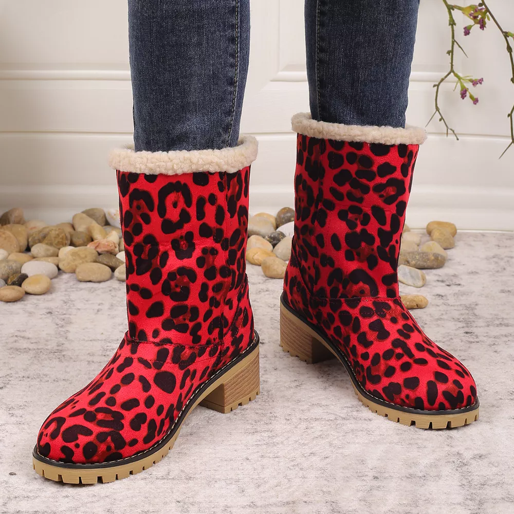 Leopard Print Plush Lined Boots, image 13