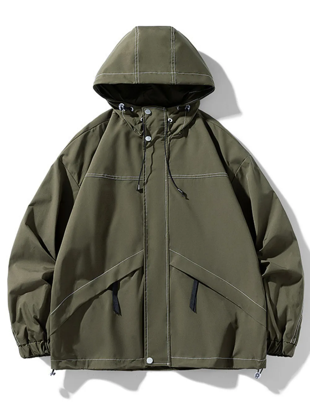 Men's Plus Size Drawstring Hooded Jacket, image 4