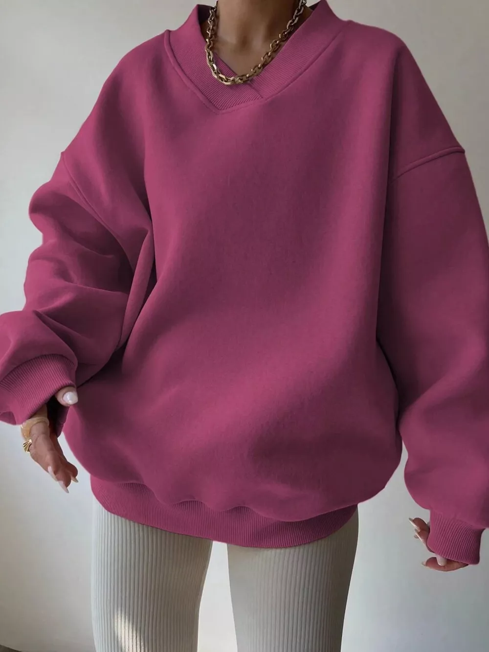 Dropped Shoulder Long Sleeve Oversized Sweatshirt, image 22