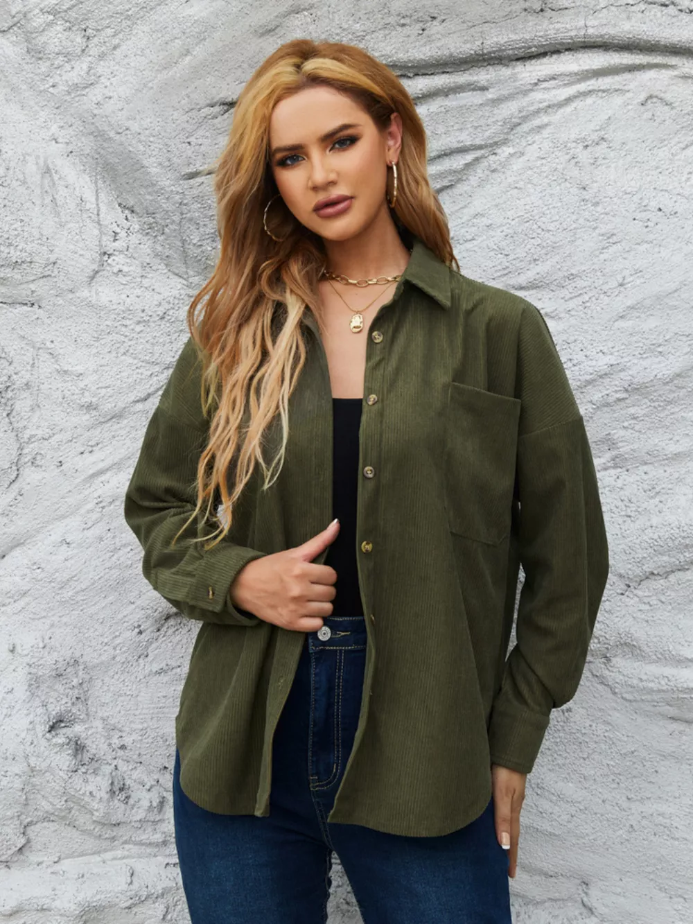 Corduroy Button-Up Shirt, image 2