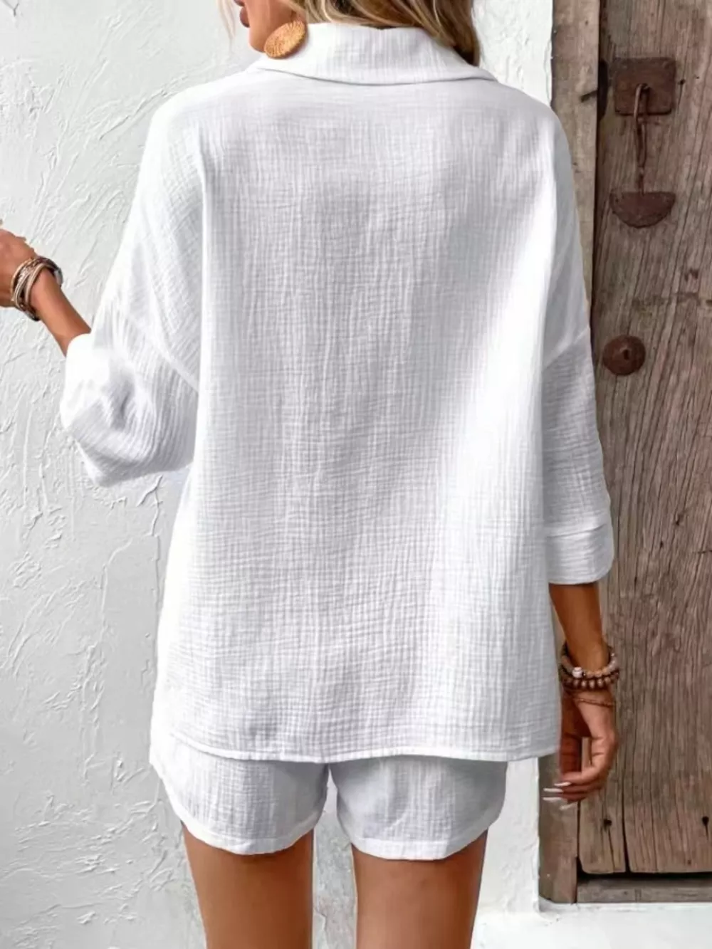 Button Detail Top and Shorts Set, image 6