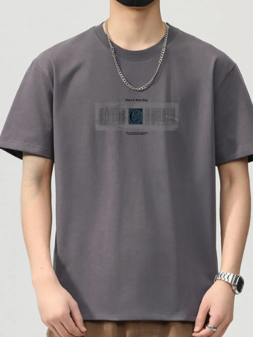 Men's Plus Size Round Neck Short Sleeve T-Shirt, image 2