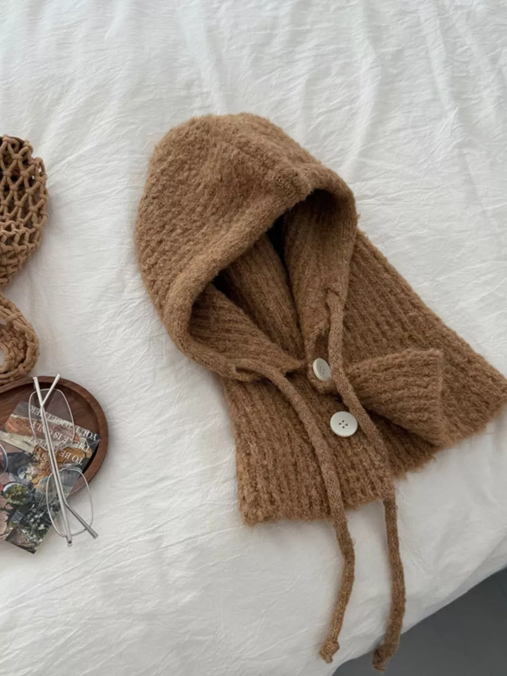 Cozy Knit Button Detail Hat, image 7