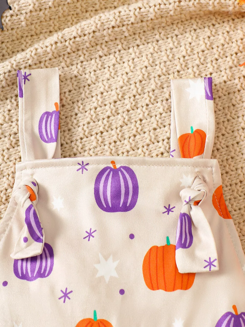 Children's Halloween Pumpkin Print Bell-Bottom Jumpsuit, image 7